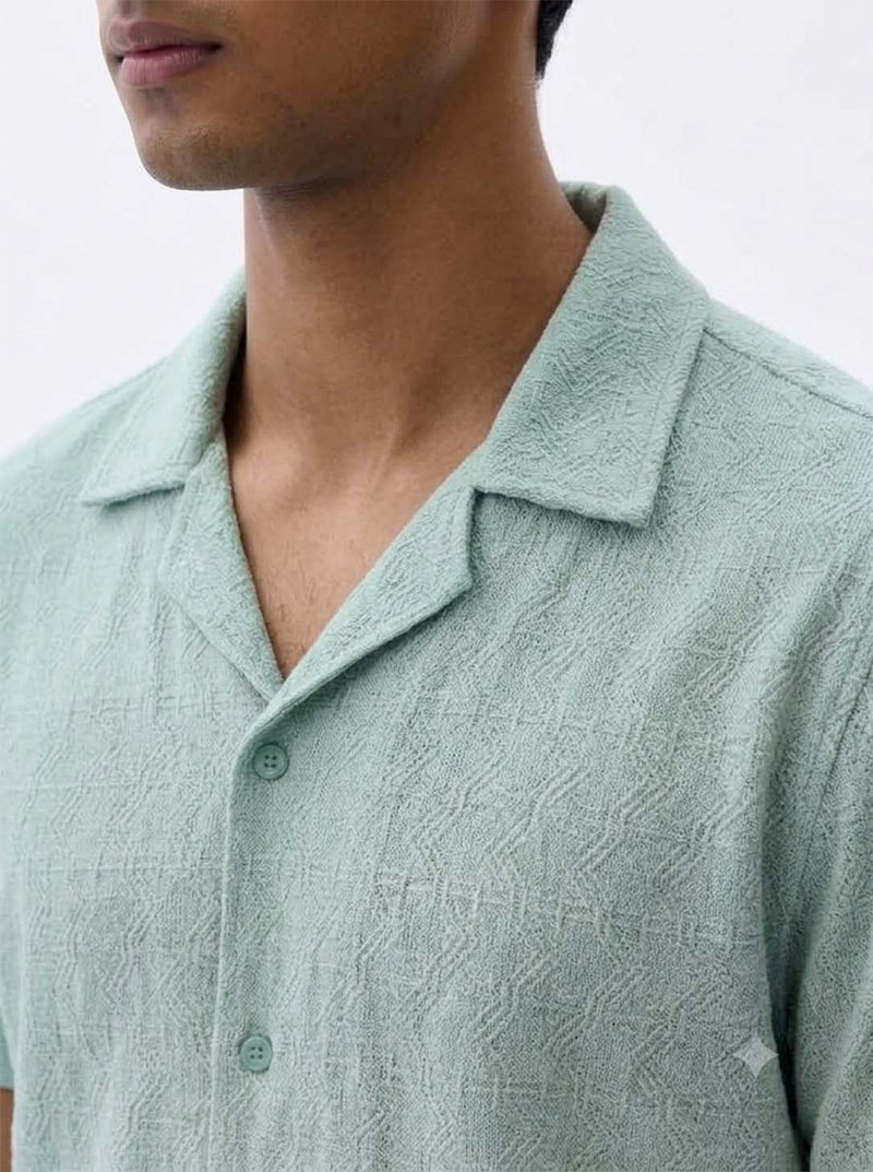 Men's Premium Textured Cuban Collar Shirt