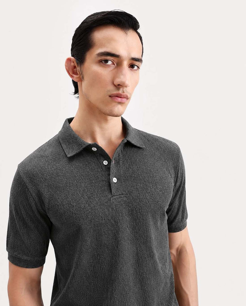 Men’s Premium Textured Regular Fit Polo T-Shirt