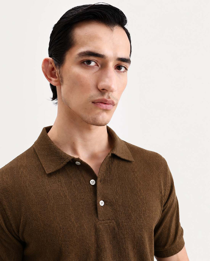 Men’s Premium Textured Regular Fit Polo T-Shirt