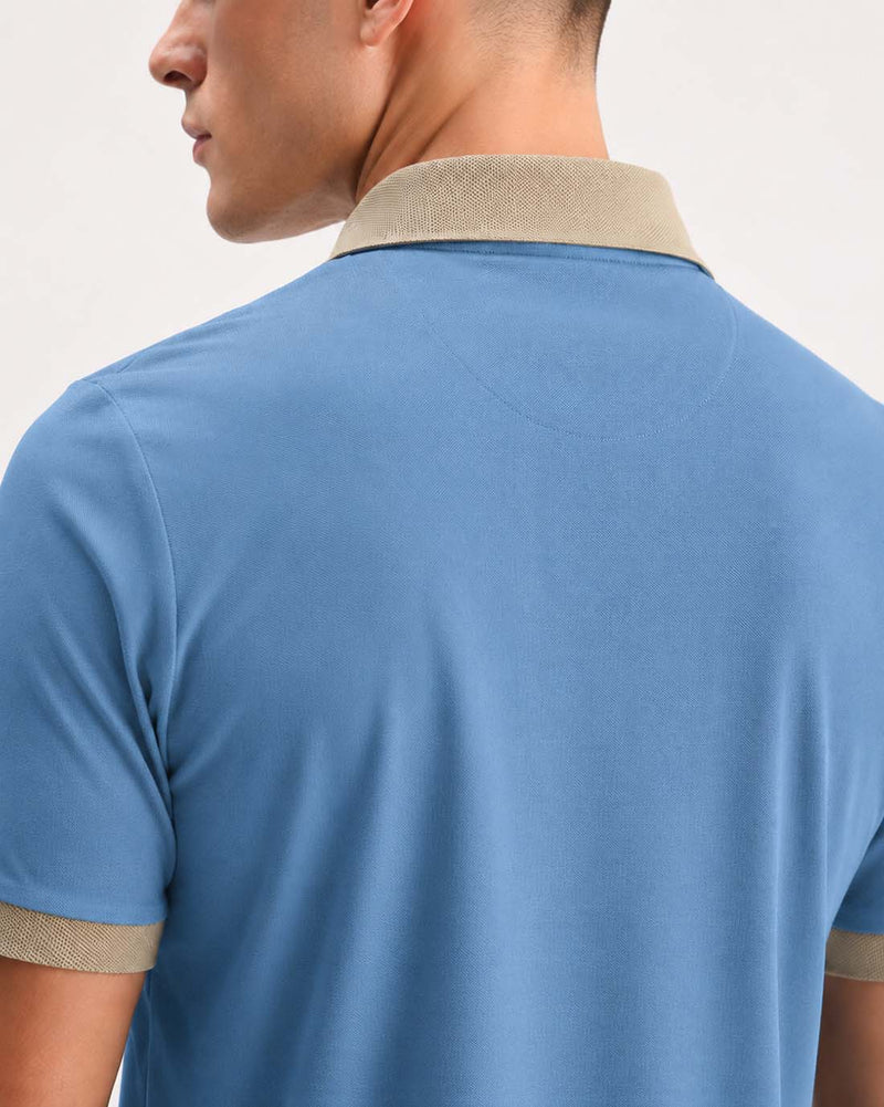 Men’s Premium Cotton Polo with Contrast Grey Collar T-shirt