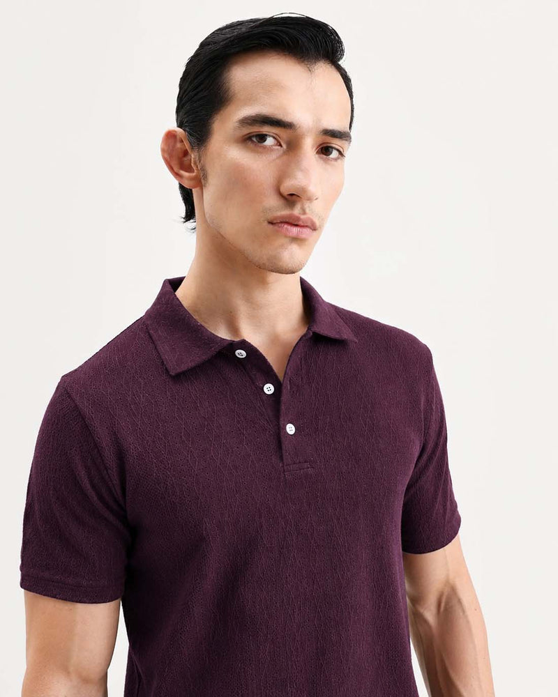 Men’s Premium Textured Regular Fit Polo T-Shirt