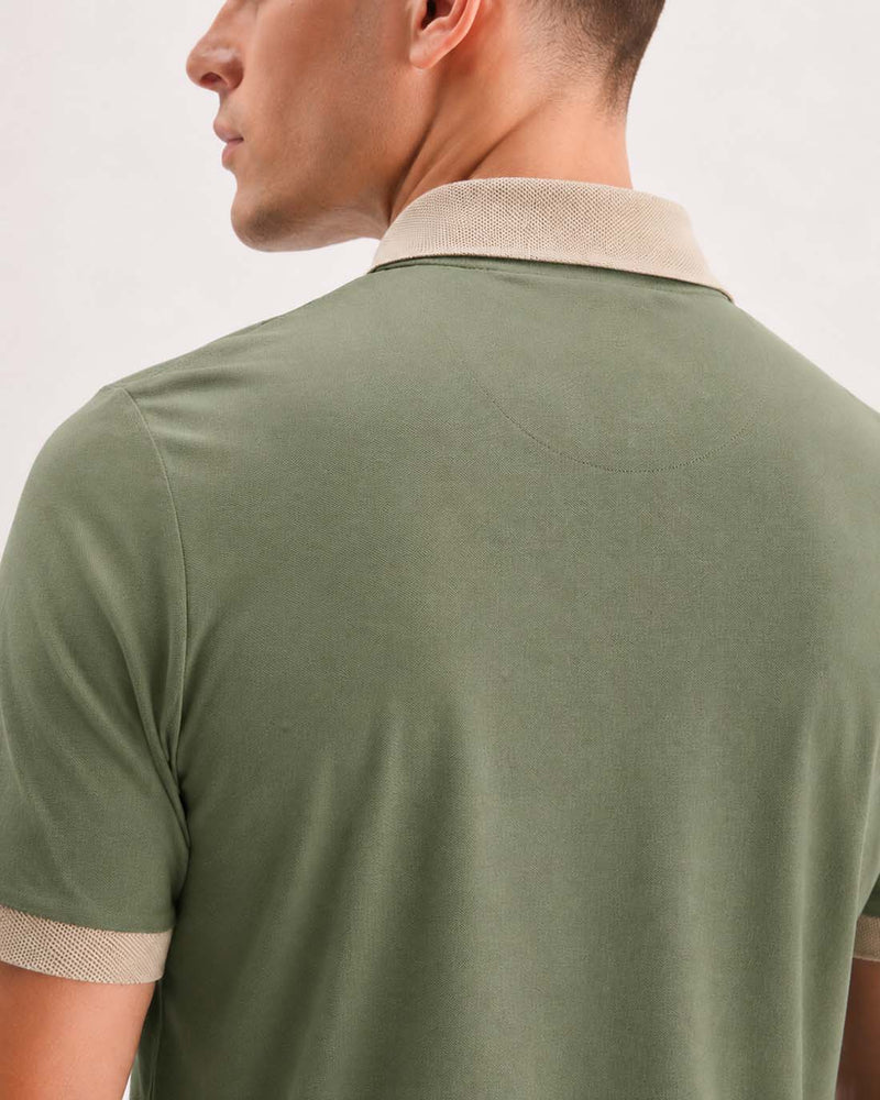 Men’s Premium Cotton Polo with Contrast Grey Collar T-shirt