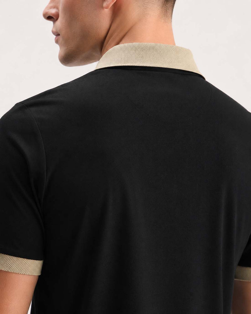 Men’s Premium Cotton Polo with Contrast Grey Collar T-shirt