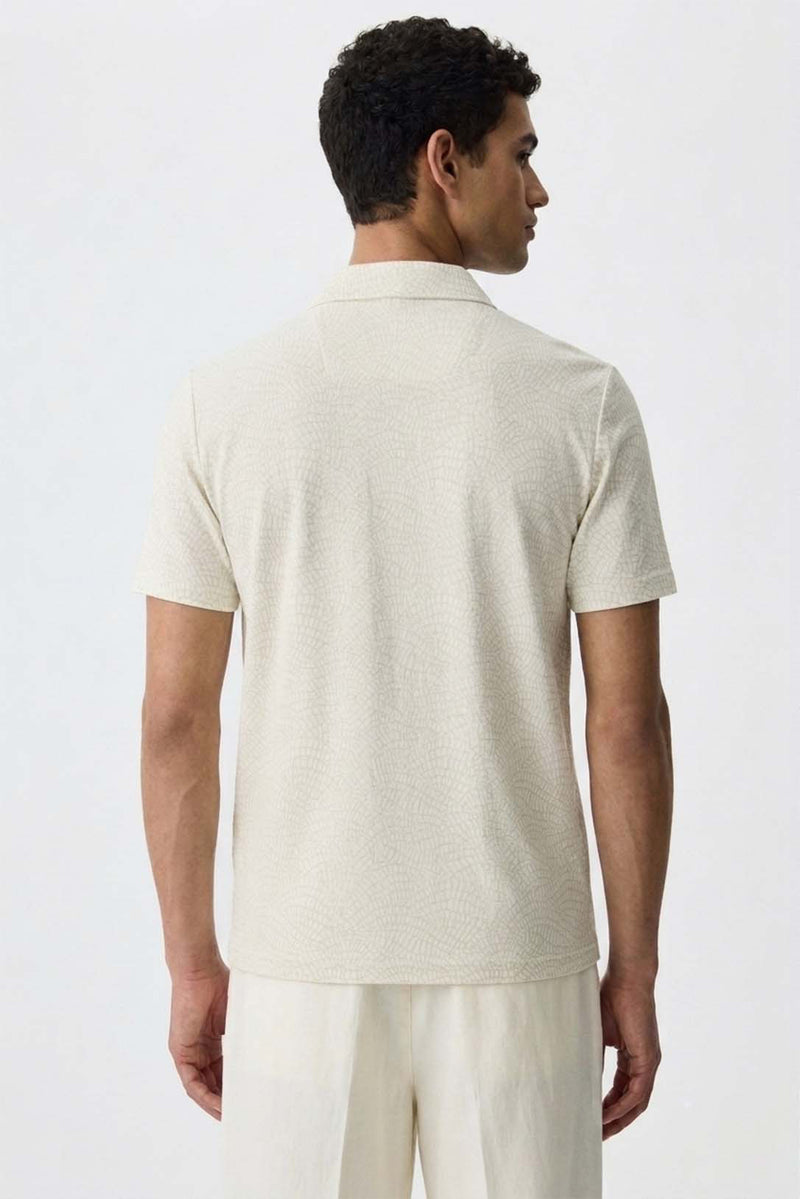 Men's Premium Printed Polo T-Shirt with Contrast Detailing