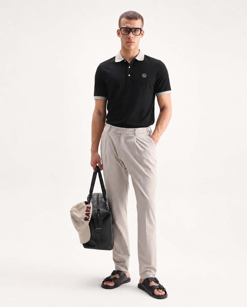 Men’s Premium Cotton Polo with Contrast Grey Collar T-shirt