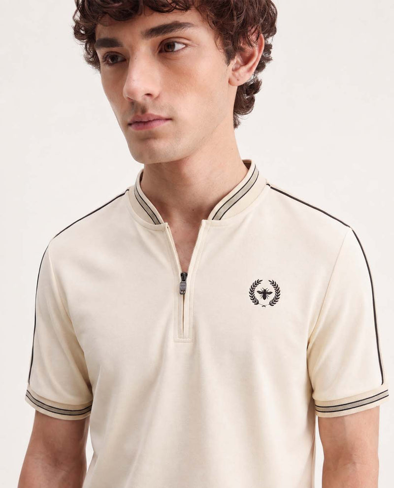 Men’s Premium Textured Cotton Polo Shirt with Contrast Trim