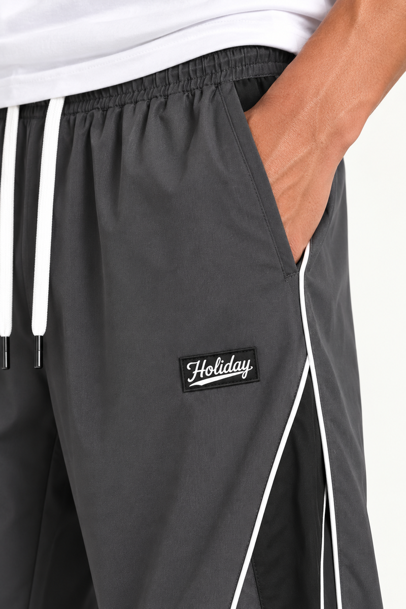 Men's Premium Piping Curved-Panel Track Pants