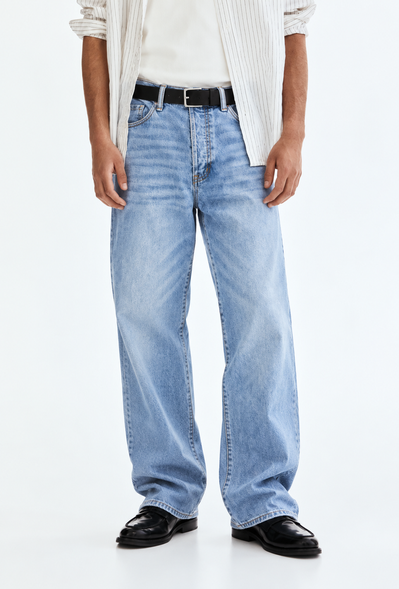 Men's Premium Wide-Leg Baggy Denim Jeans