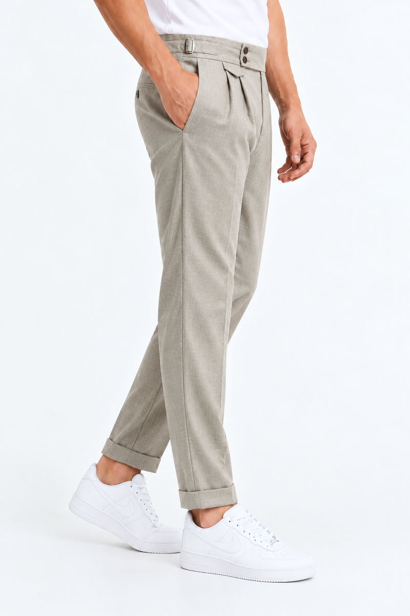 Men’s Premium Regular Pleated Side-Adjuster Trousers