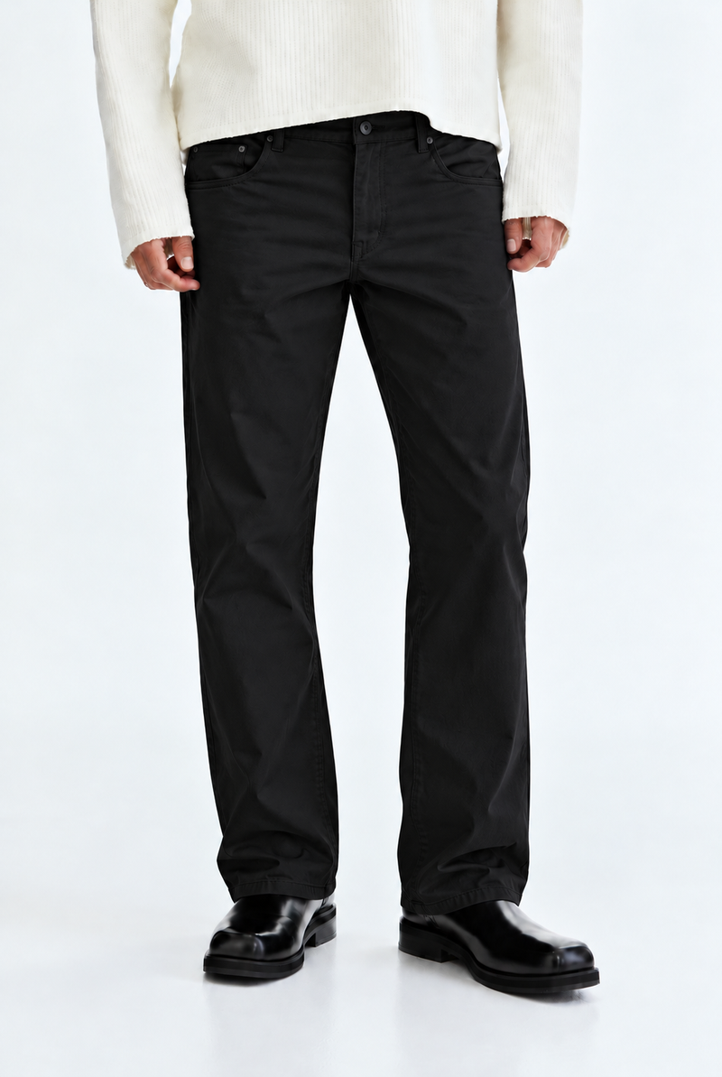 Men’s Premium Regular Straight-Leg Solid Casual Trousers