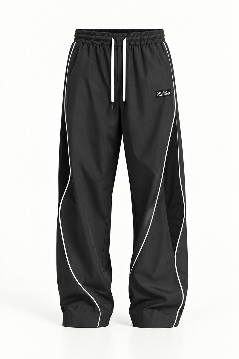 Men's Premium Piping Curved-Panel Track Pants