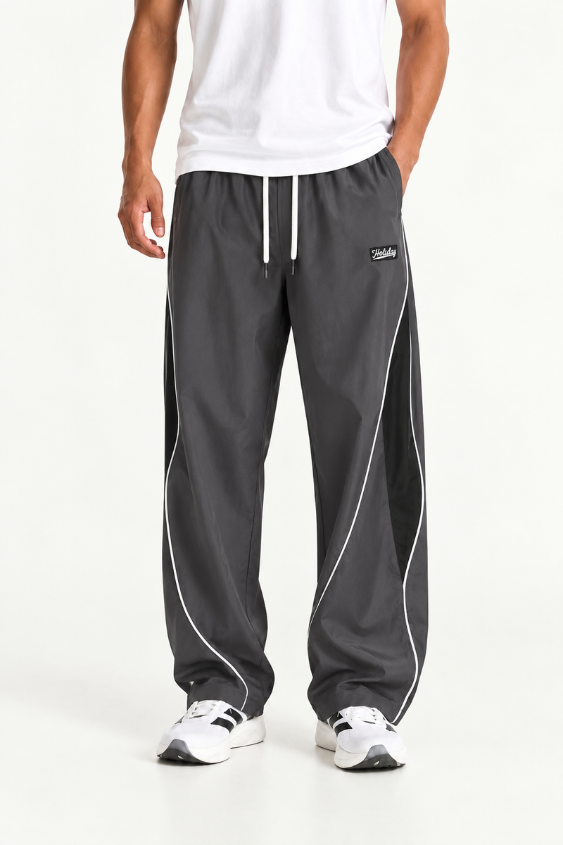 Men's Premium Piping Curved-Panel Track Pants
