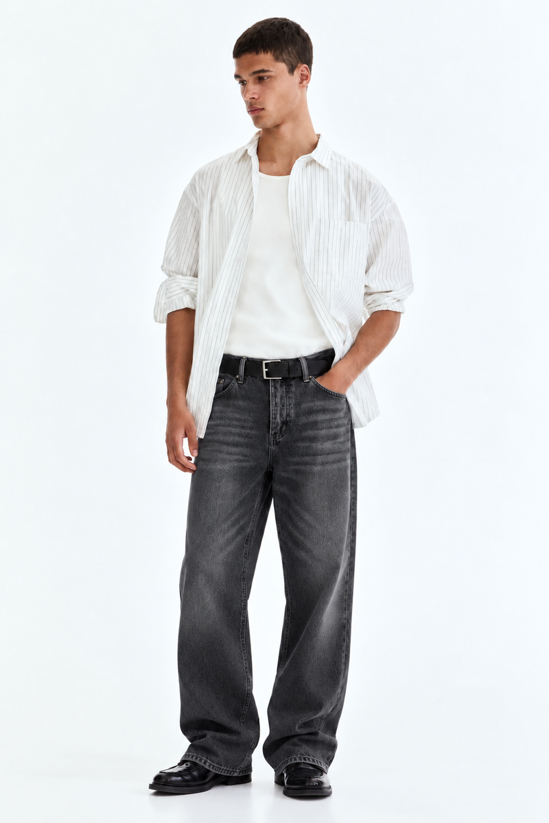Men's Premium Wide-Leg Baggy Denim Jeans