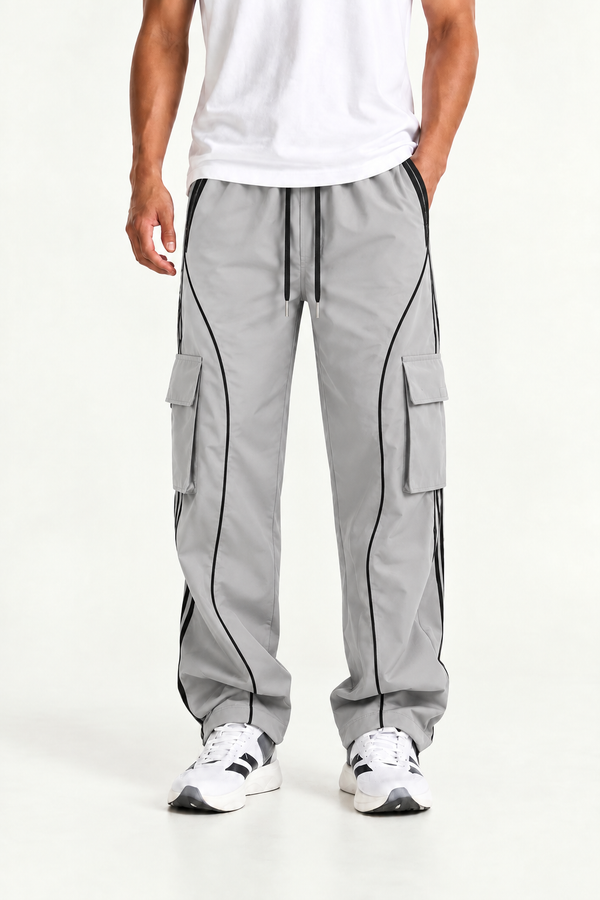 Men's Premium Curved-Piping Flap-Pocket Track pant