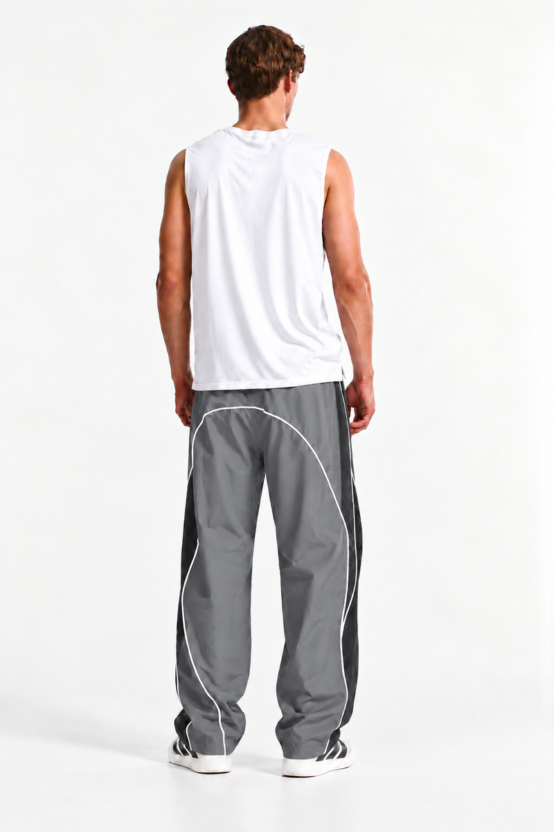 Men's Premium Piping Curved-Panel Track Pants