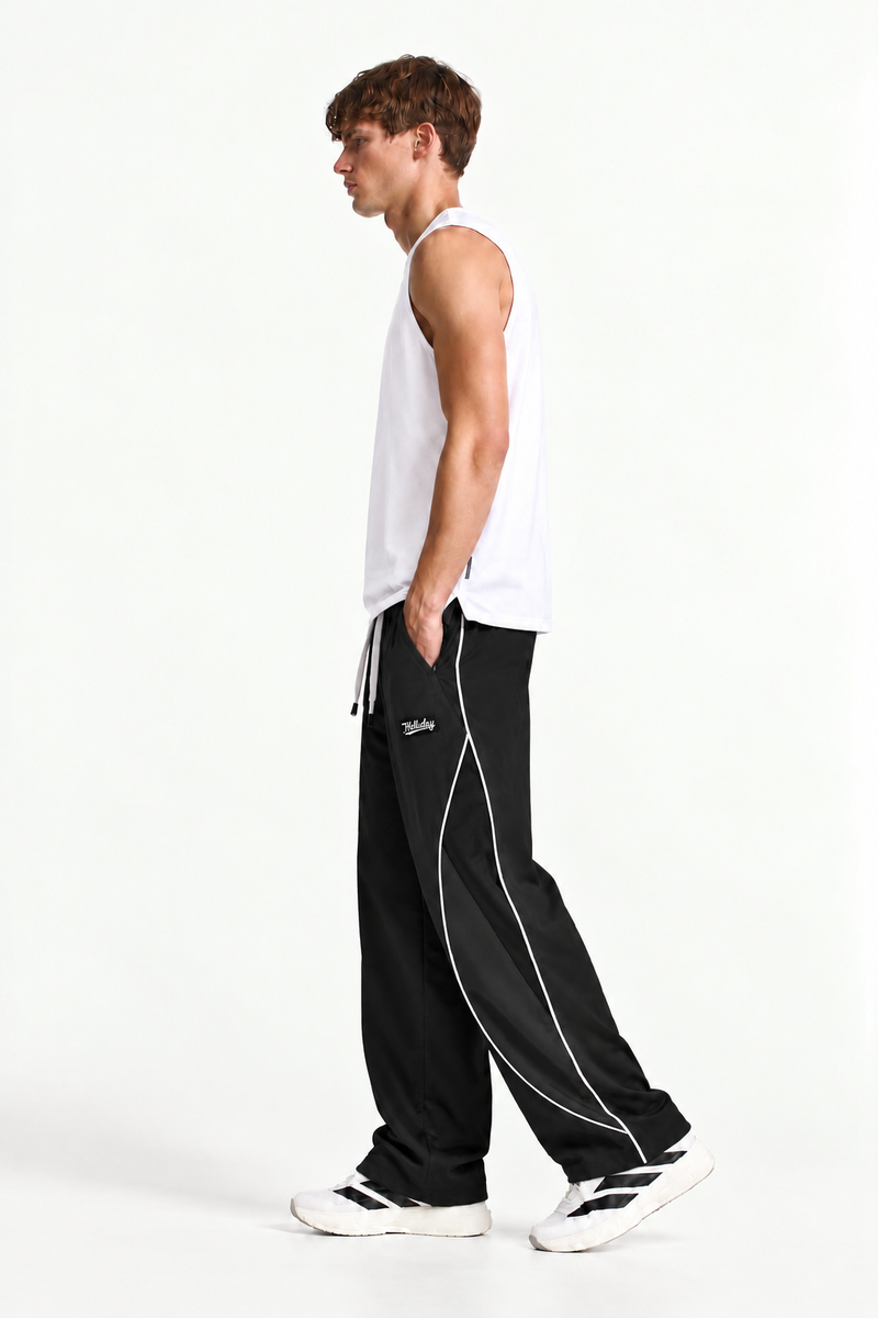 Men's Premium Piping Curved-Panel Track Pants