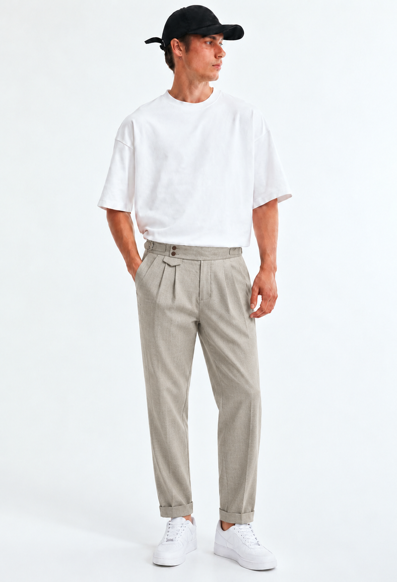 Men’s Premium Regular Pleated Side-Adjuster Trousers
