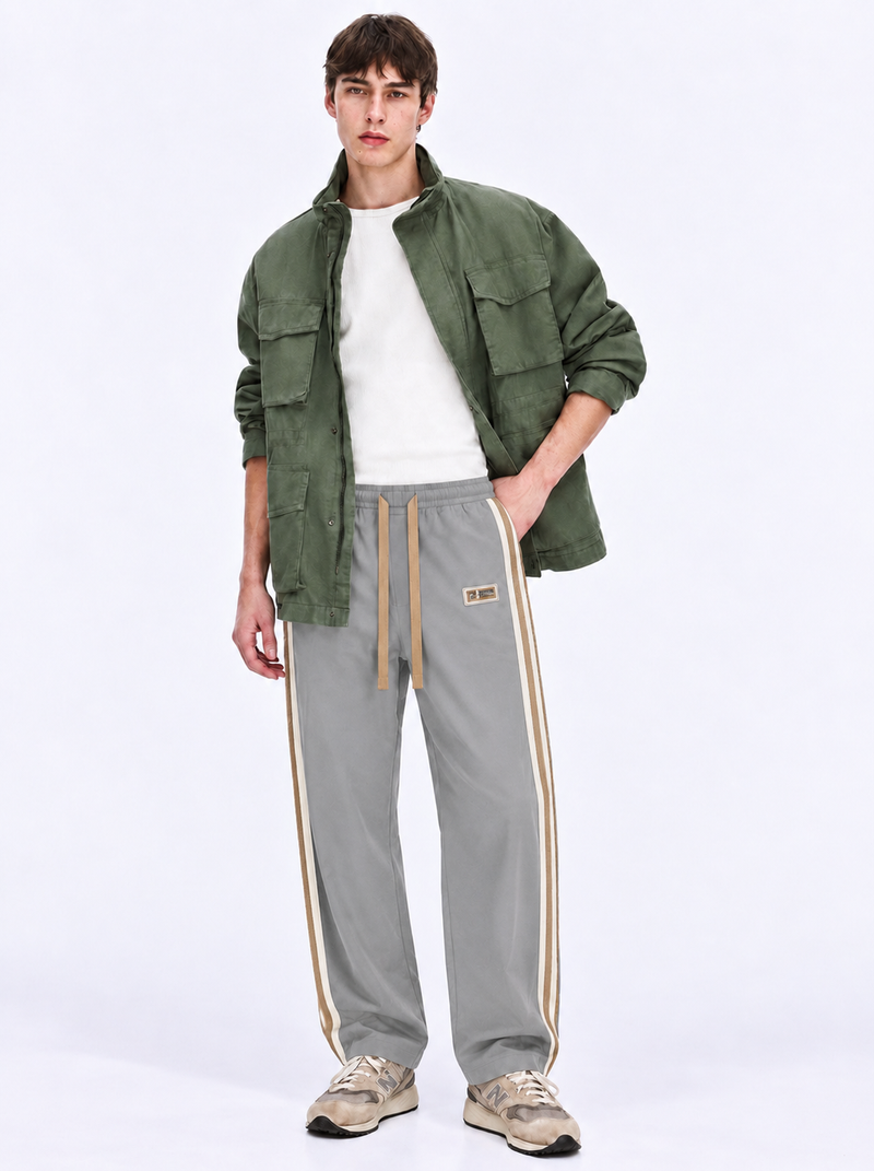 Men's Premium Side-Striped Straight-Leg Track Pants