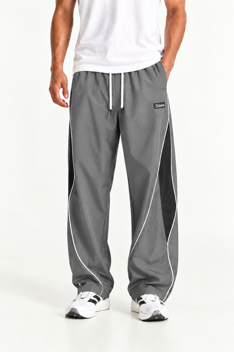 Men's Premium Piping Curved-Panel Track Pants