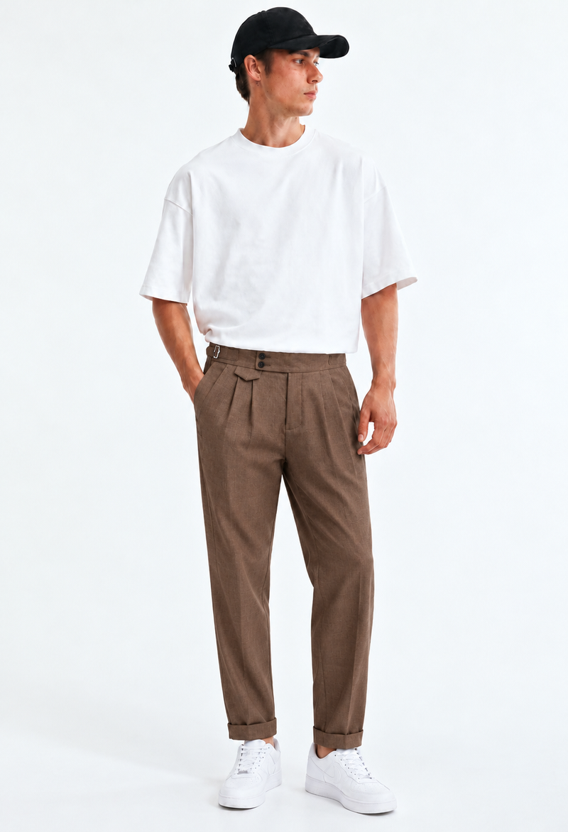 Men’s Premium Regular Pleated Side-Adjuster Trousers