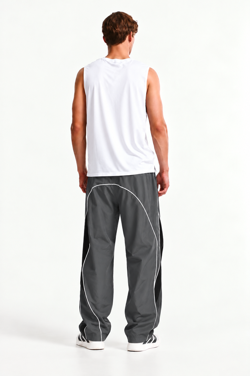 Men's Premium Piping Curved-Panel Track Pants