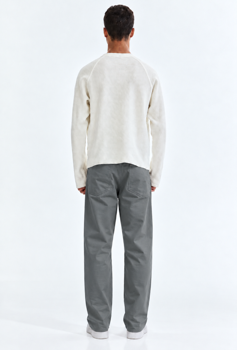 Men’s Premium Regular Straight-Leg Solid Casual Trousers