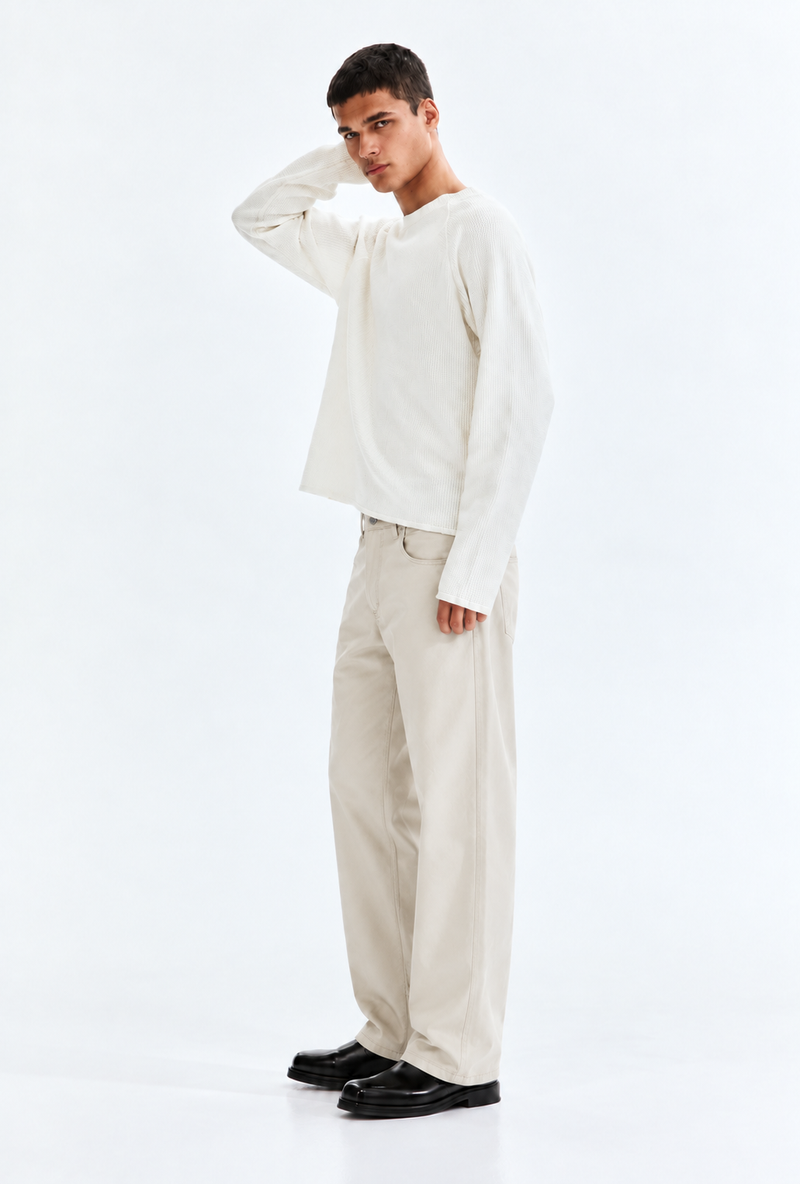 Men’s Premium Regular Straight-Leg Solid Casual Trousers