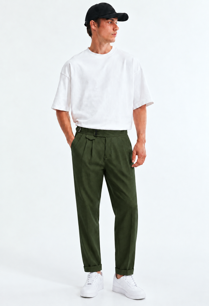 Men’s Premium Regular Pleated Side-Adjuster Trousers