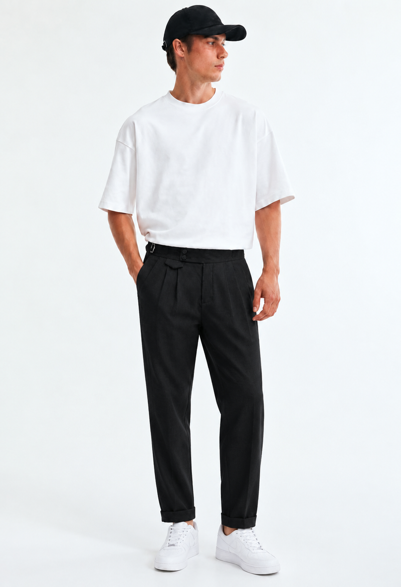 Men’s Premium Regular Pleated Side-Adjuster Trousers