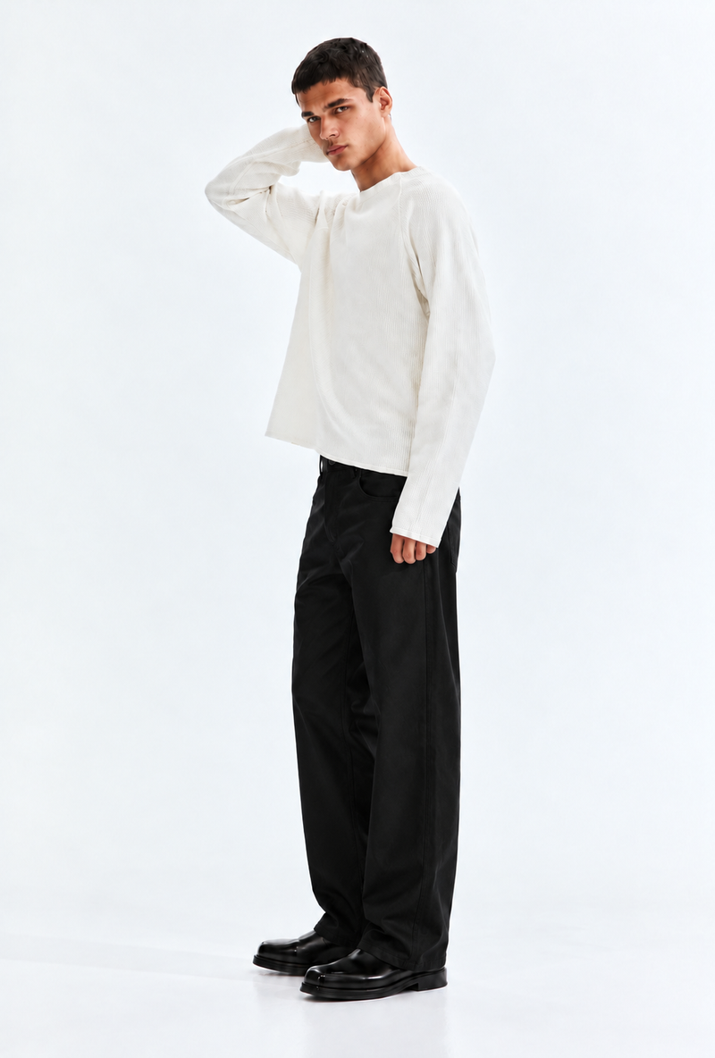 Men’s Premium Regular Straight-Leg Solid Casual Trousers