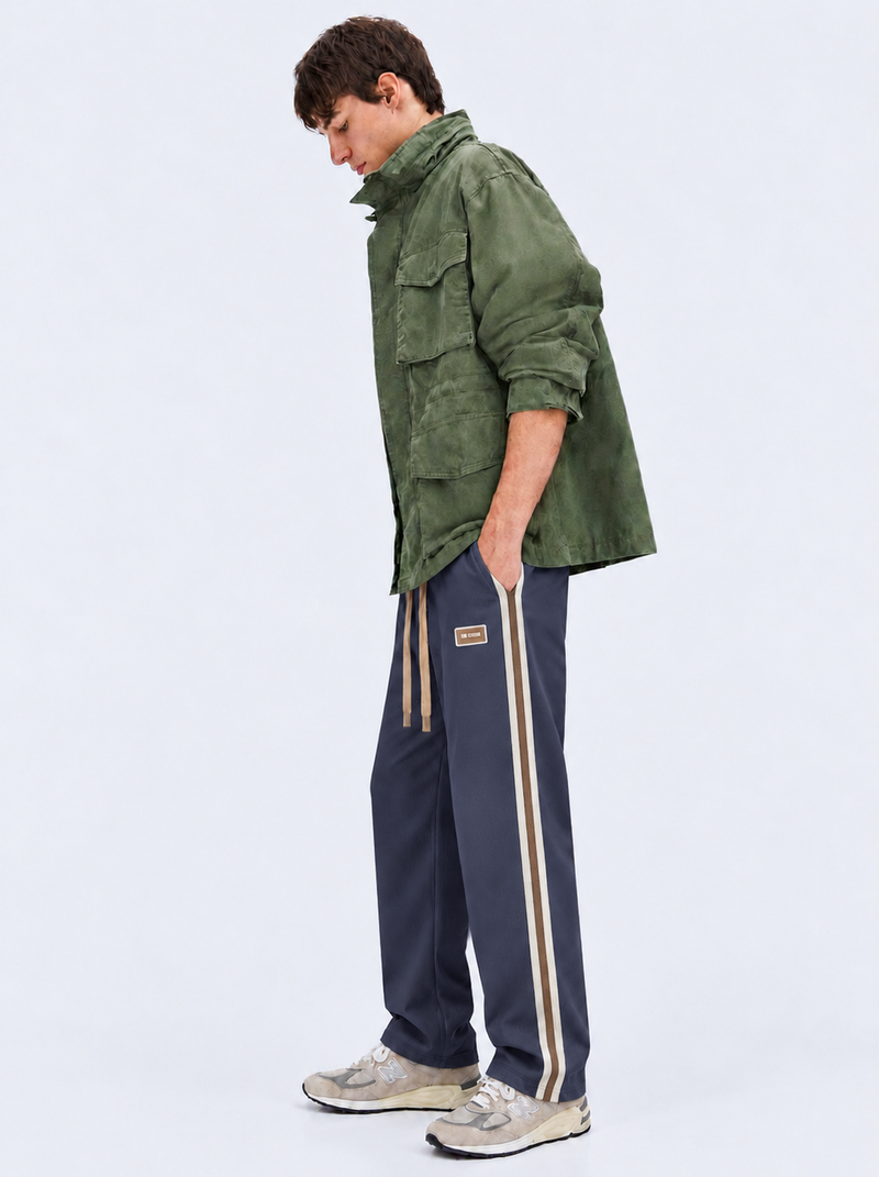 Men's Premium Side-Striped Straight-Leg Track Pants