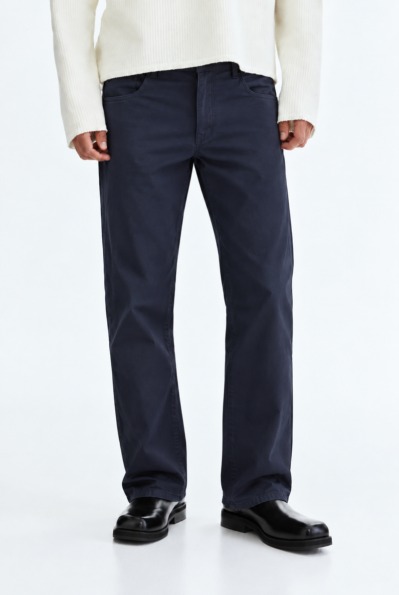 Men’s Premium Regular Straight-Leg Solid Casual Trousers