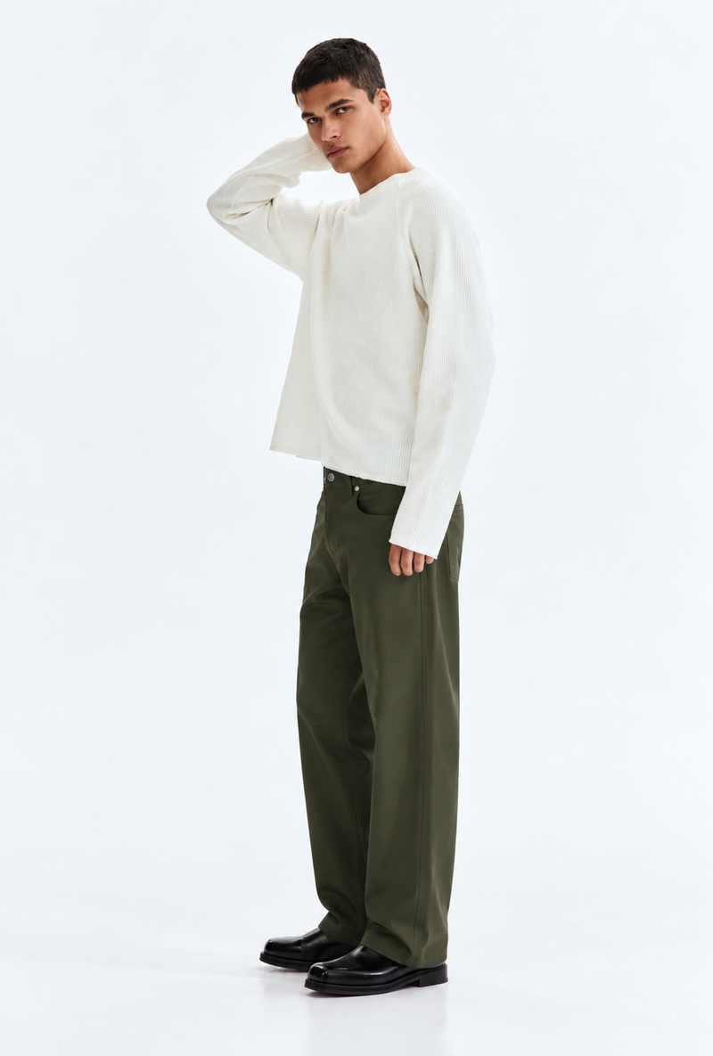 Men’s Premium Regular Straight-Leg Solid Casual Trousers