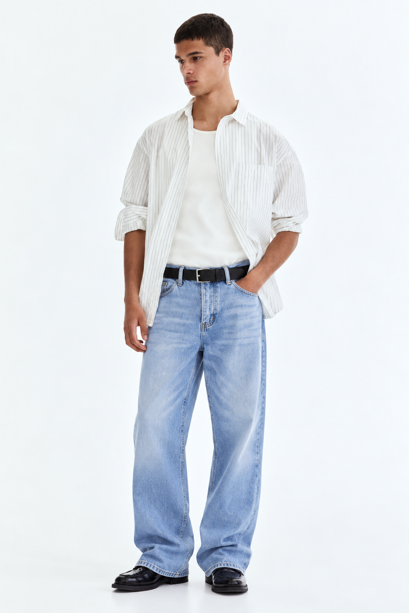 Men's Premium Wide-Leg Baggy Denim Jeans