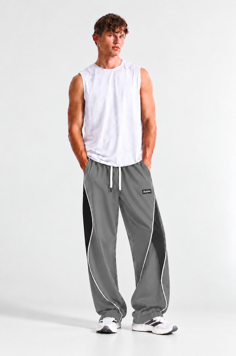 Men's Premium Piping Curved-Panel Track Pants