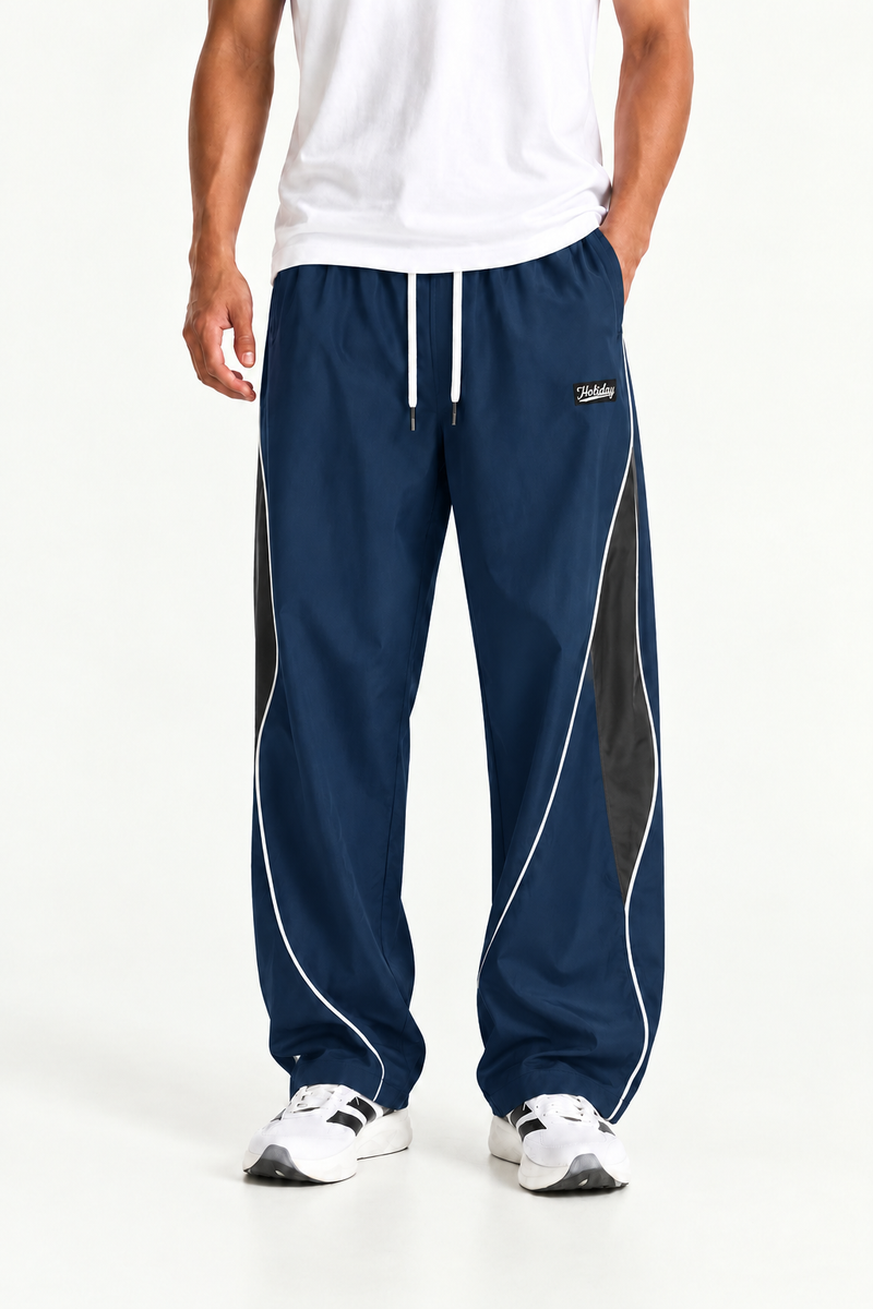 Men's Premium Piping Curved-Panel Track Pants