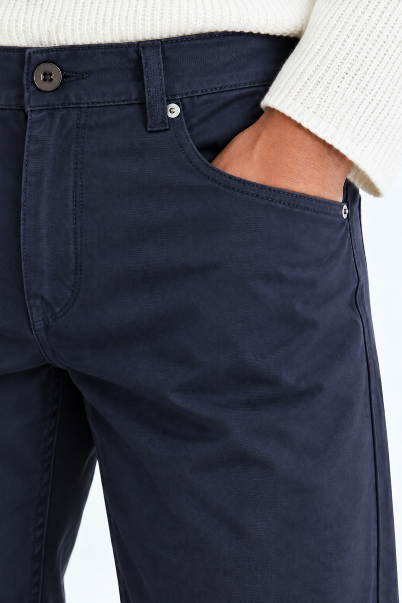 Men’s Premium Regular Straight-Leg Solid Casual Trousers