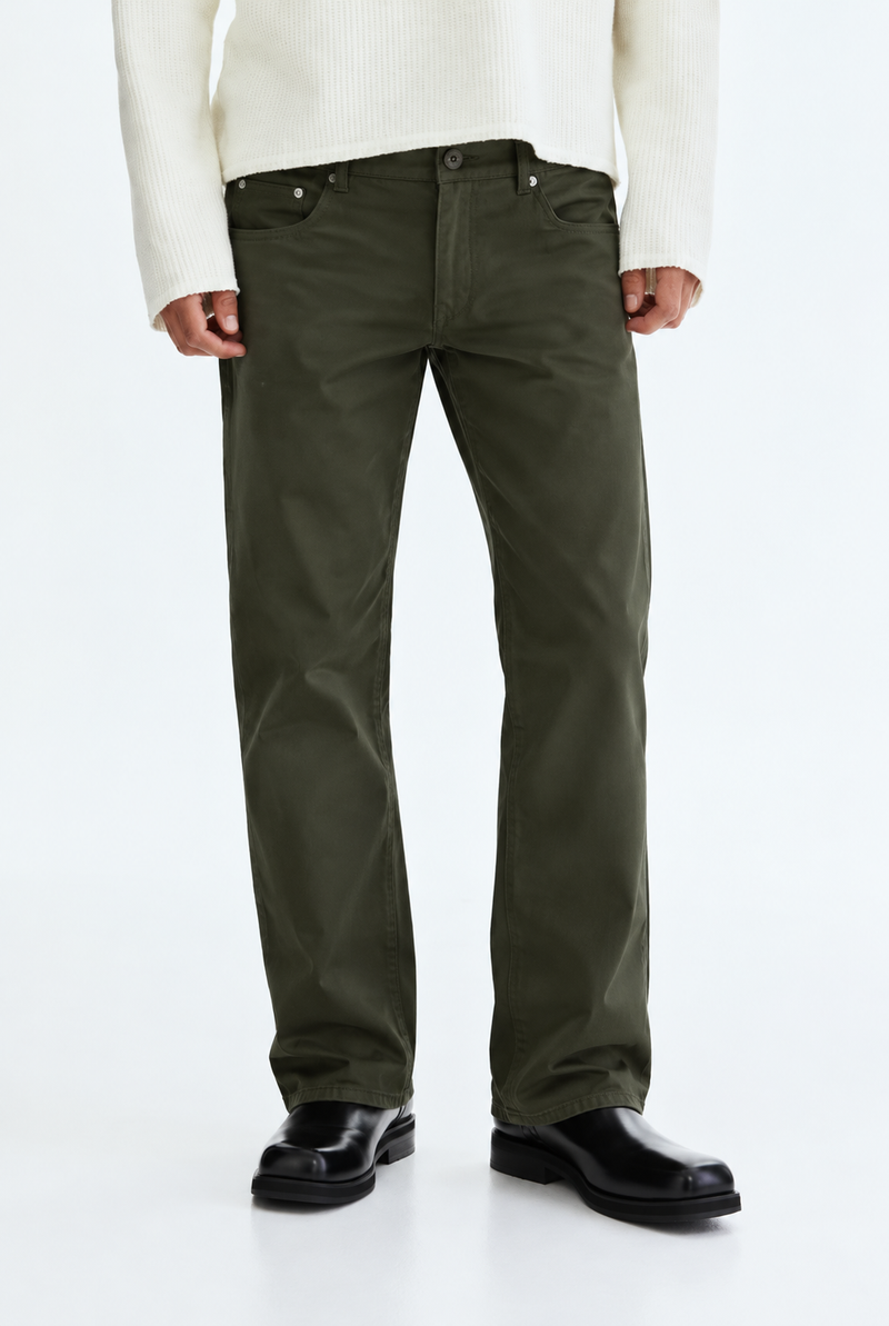 Men’s Premium Regular Straight-Leg Solid Casual Trousers
