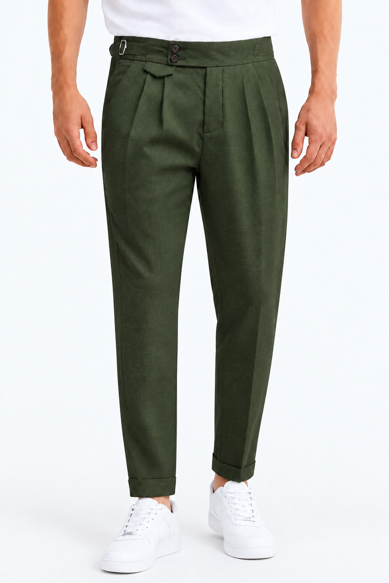 Men’s Premium Regular Pleated Side-Adjuster Trousers