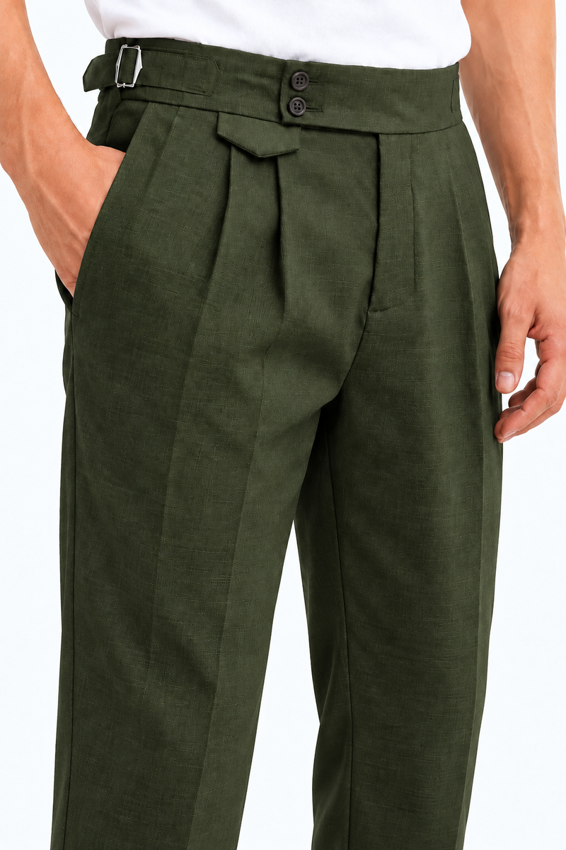 Men’s Premium Regular Pleated Side-Adjuster Trousers