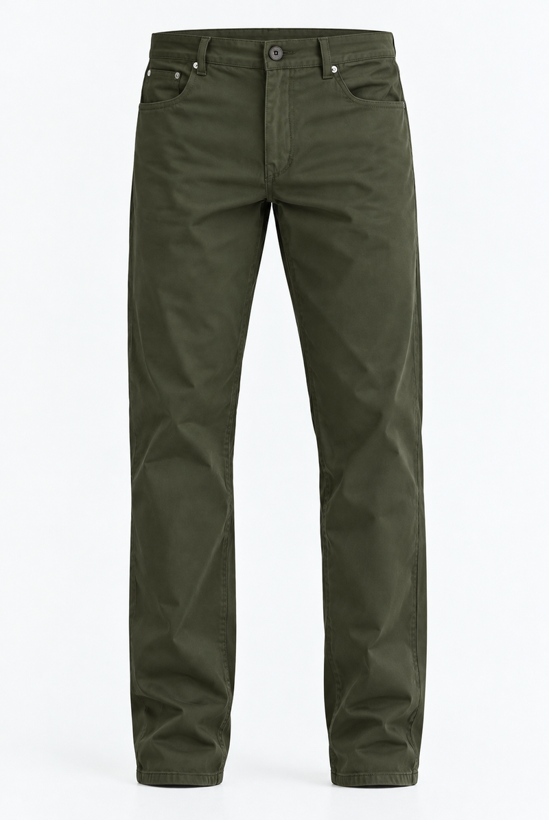 Men’s Premium Regular Straight-Leg Solid Casual Trousers