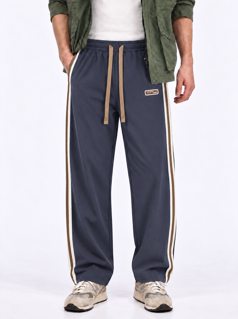 Men's Premium Side-Striped Straight-Leg Track Pants