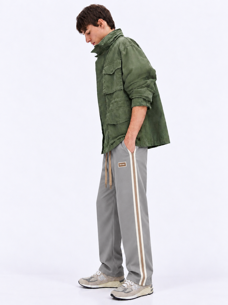 Men's Premium Side-Striped Straight-Leg Track Pants