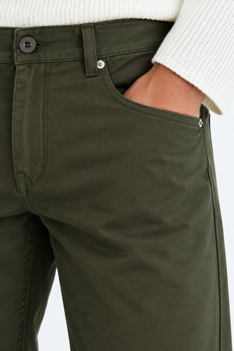 Men’s Premium Regular Straight-Leg Solid Casual Trousers