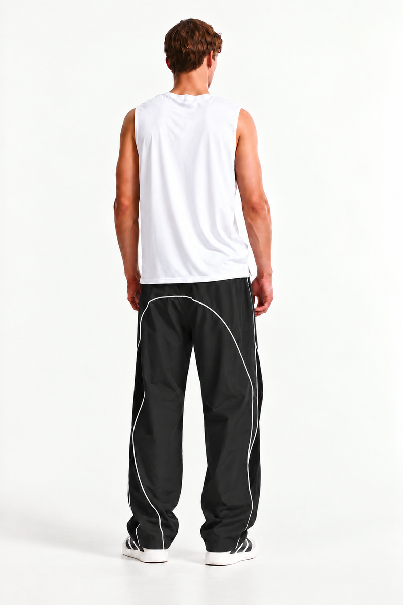 Men's Premium Piping Curved-Panel Track Pants