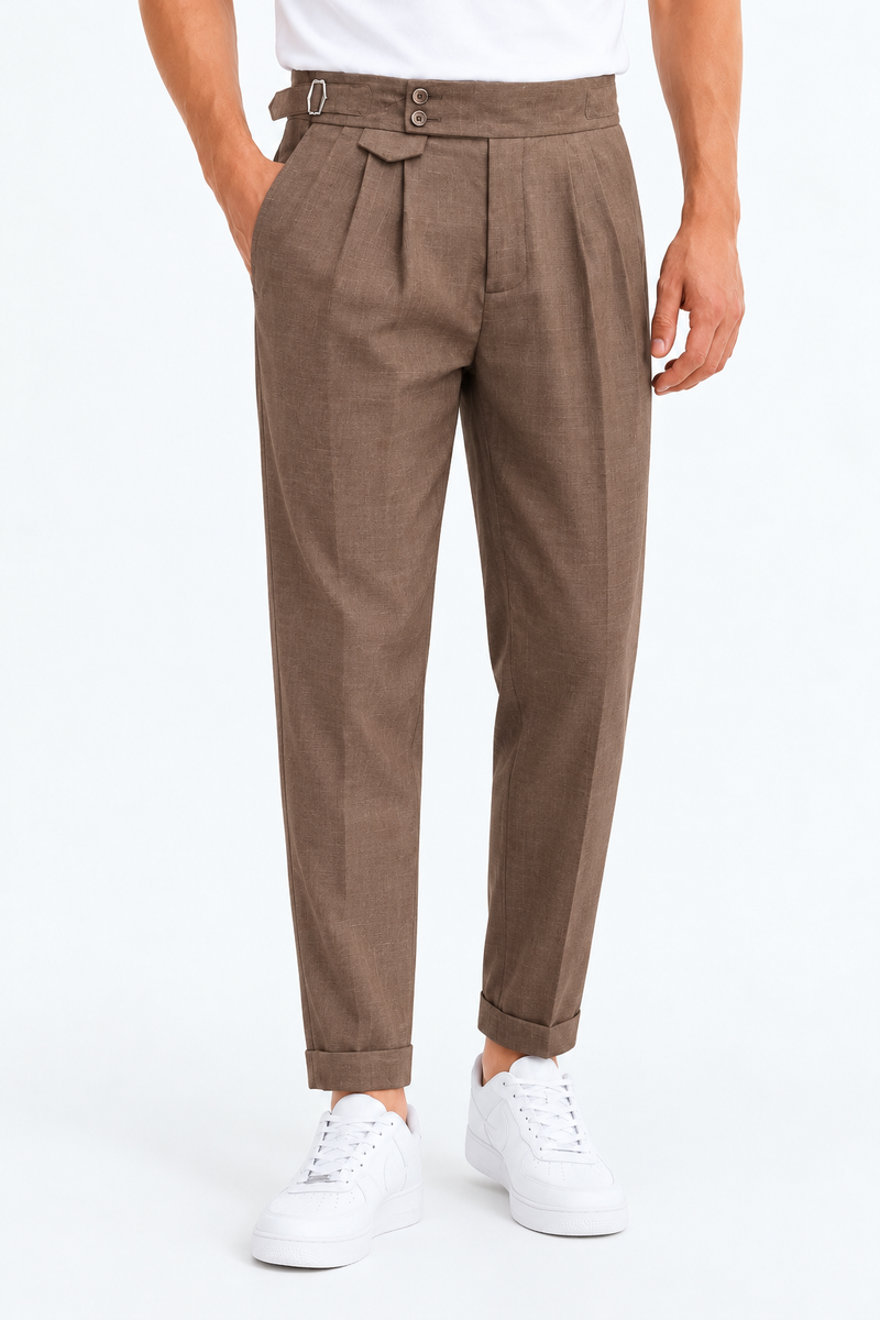 Men’s Premium Regular Pleated Side-Adjuster Trousers