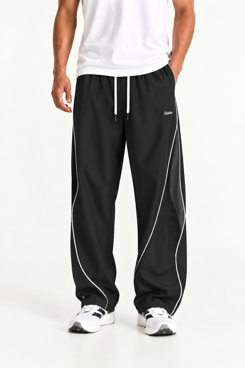Men's Premium Piping Curved-Panel Track Pants