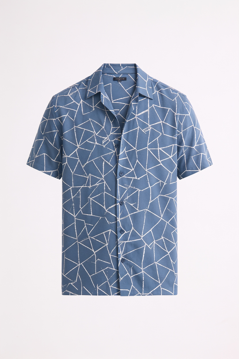 Men's Premium Geometric Line Printed Casual Shirt