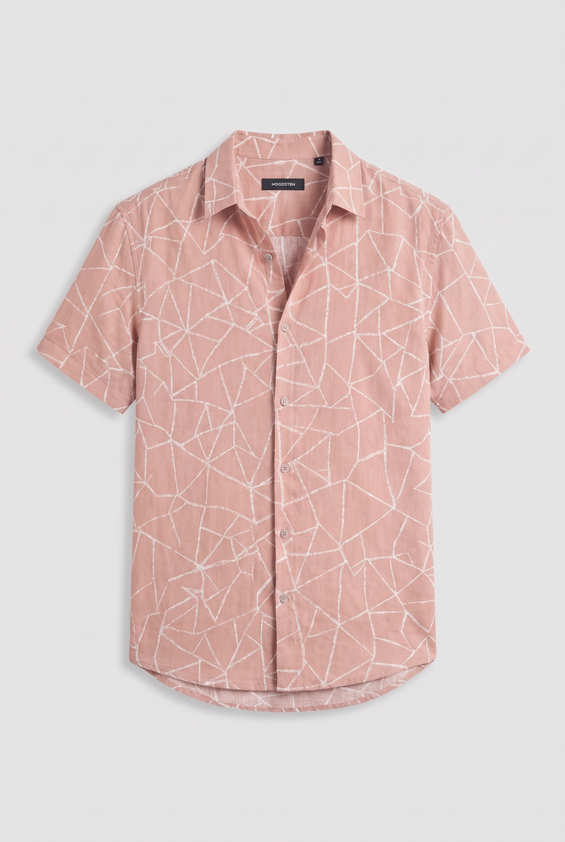 Men's Premium Geometric Line Printed Casual Shirt
